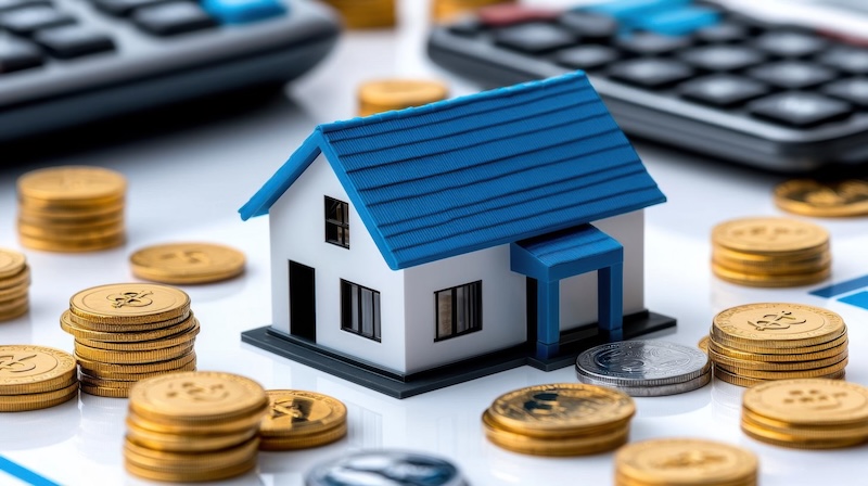 Hus, pengar och kalkylator